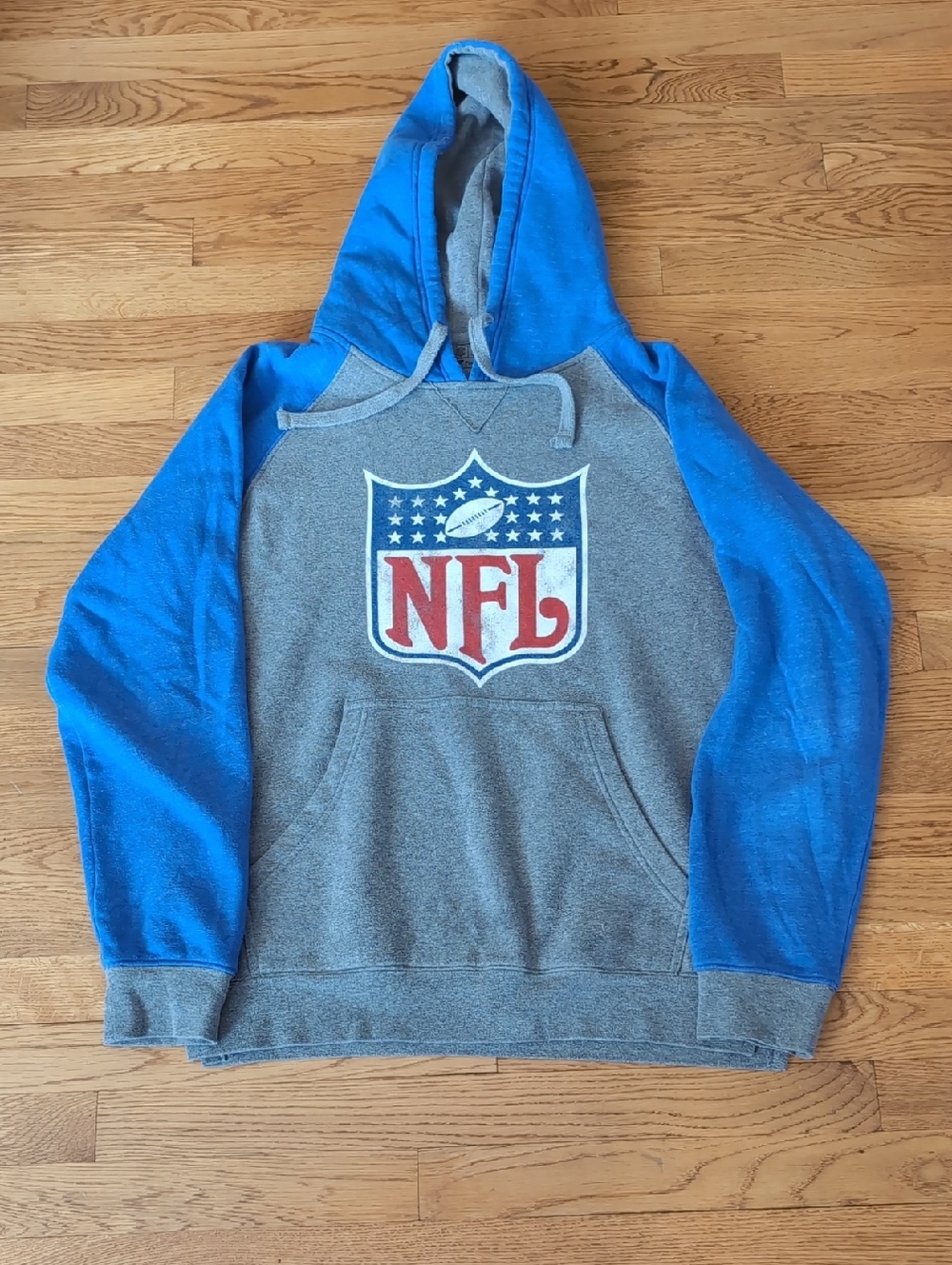 Fanatics Gray and Blue NFL Logo Hoodie